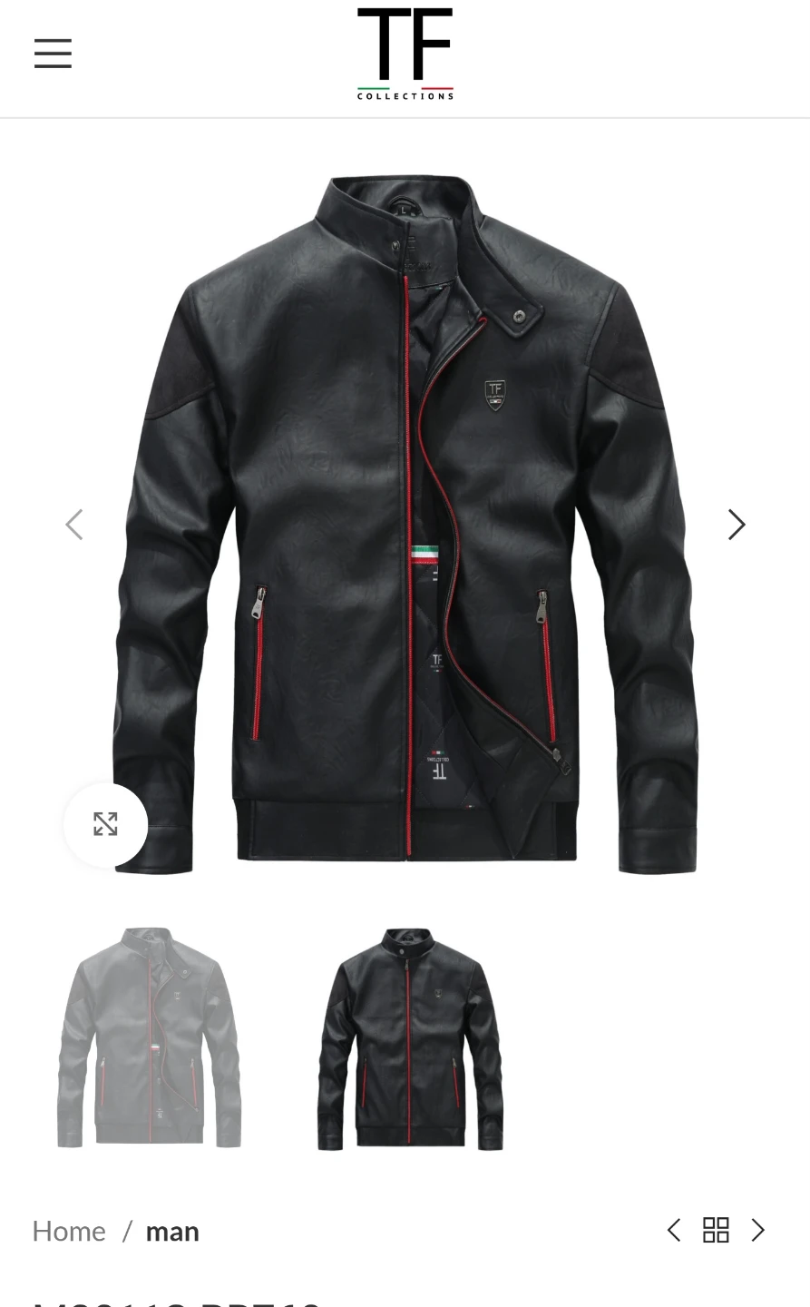 TF Collections Black Leather Jacket
