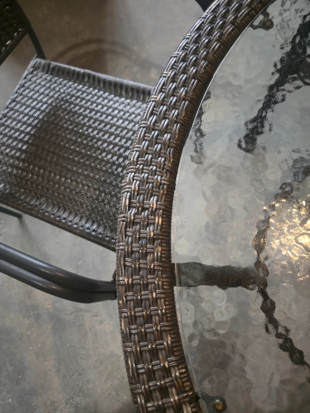 Wicker Patio Dining Set with Glass Table and 4 Chairs - photo 2