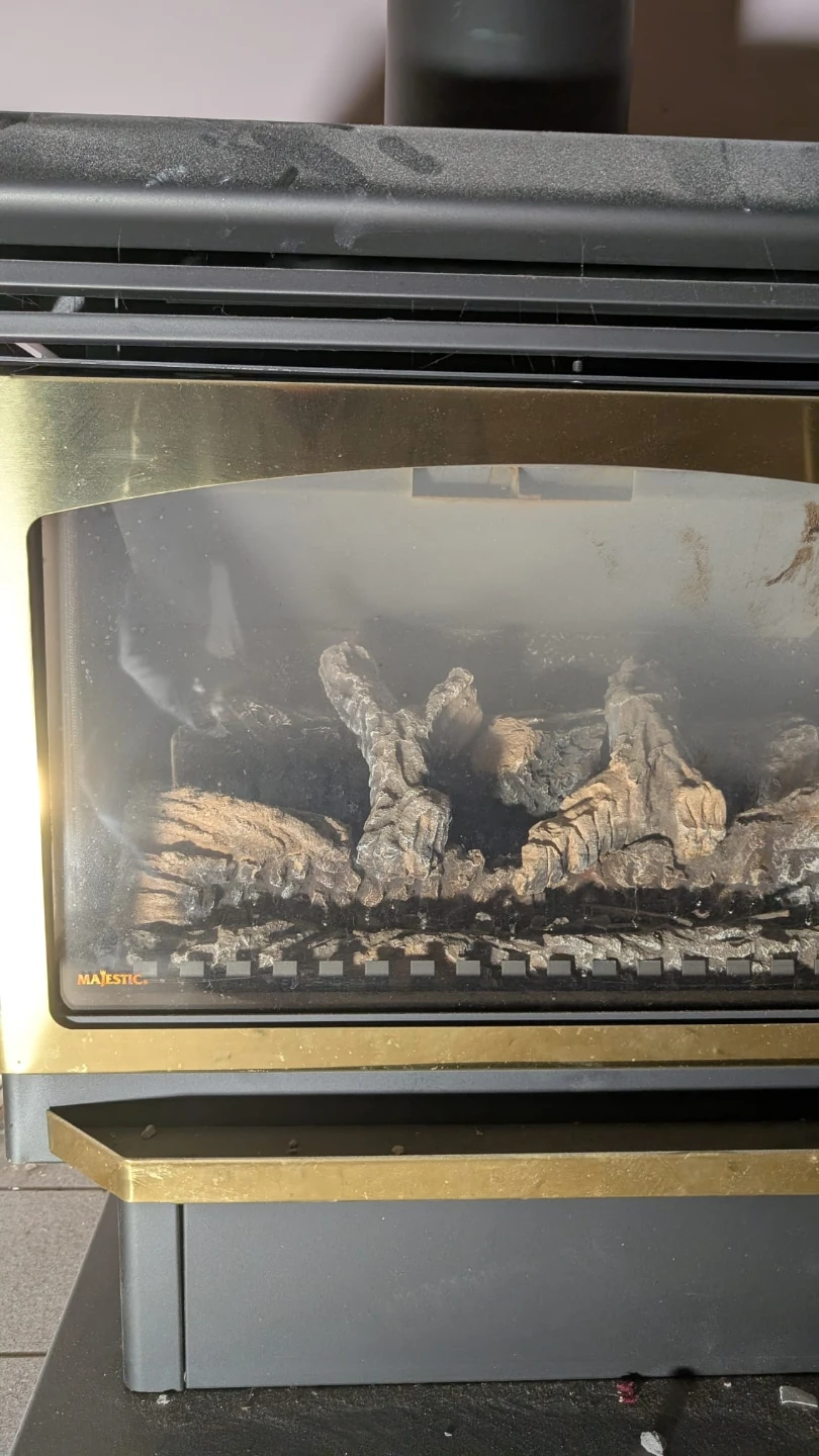 Majestic Gas Fireplace with Gold Trim - photo 5