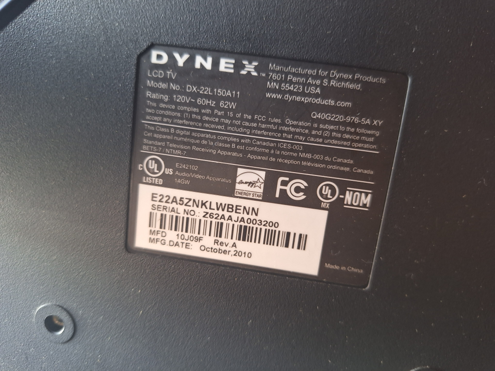 Dynex DX-22L150A11 22-inch LCD TV - photo 3