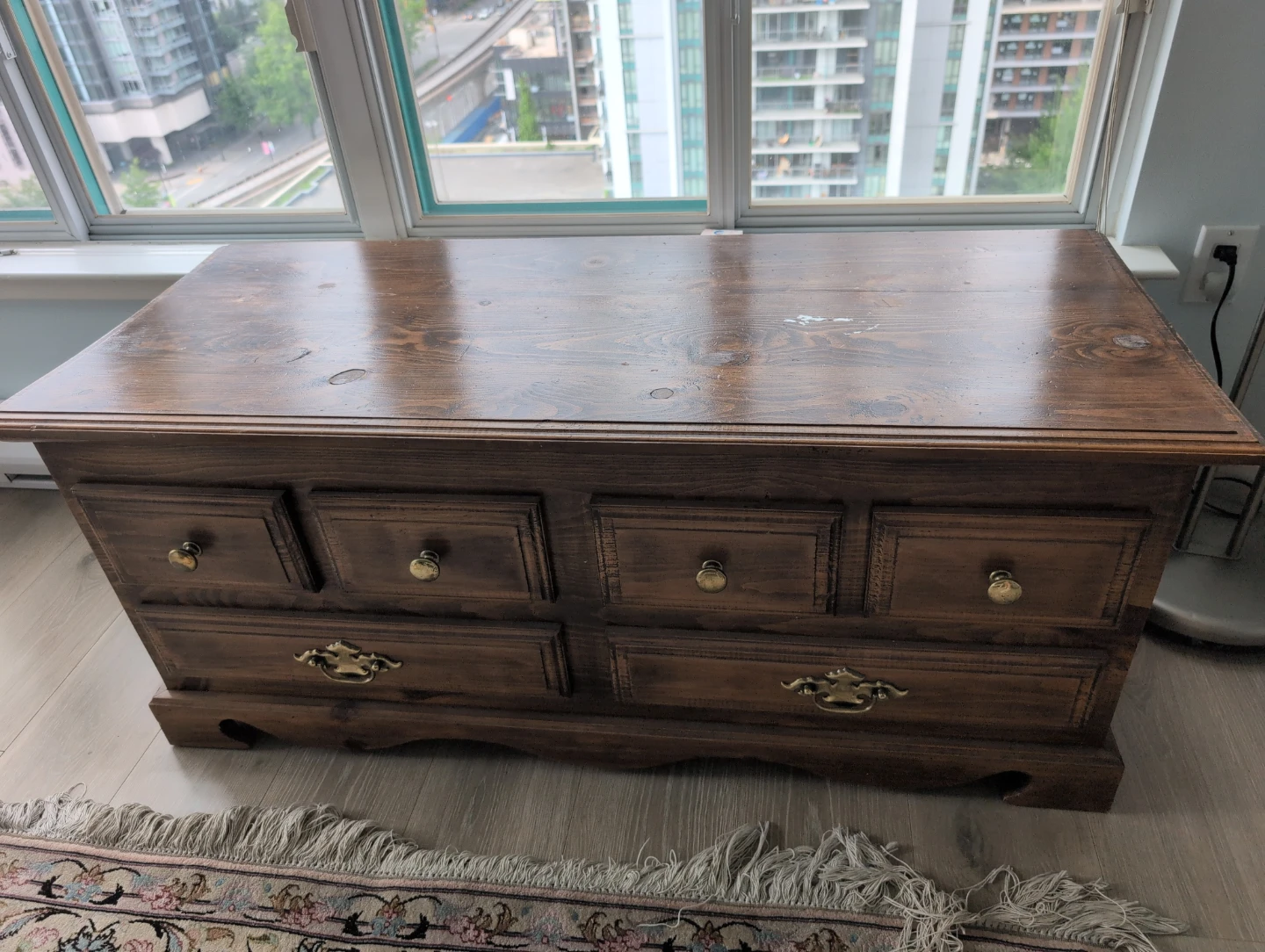 Wooden Chest with Drawers