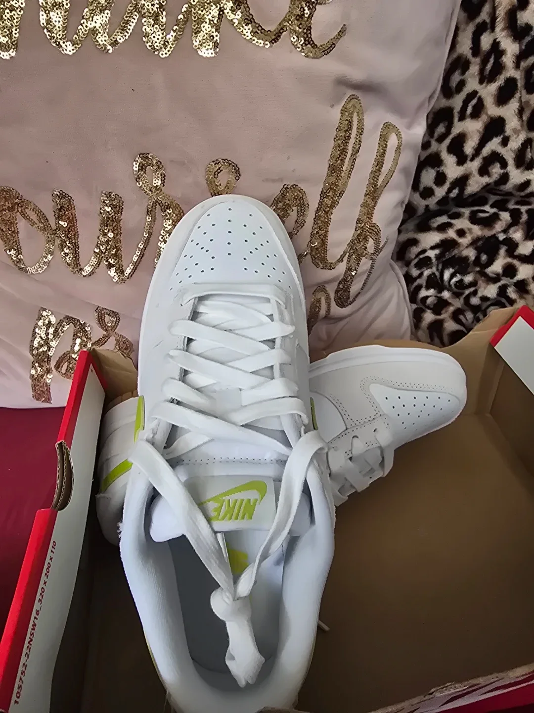 Nike Dunk Low White Lime Green Sneakers - photo 2
