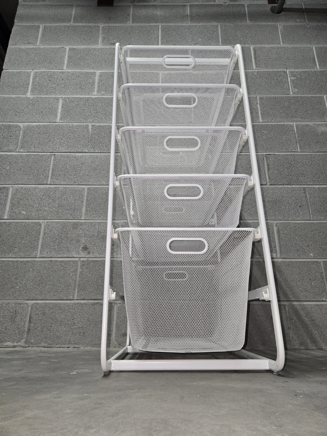 White 5-Tier Mesh Storage Cart - photo 2