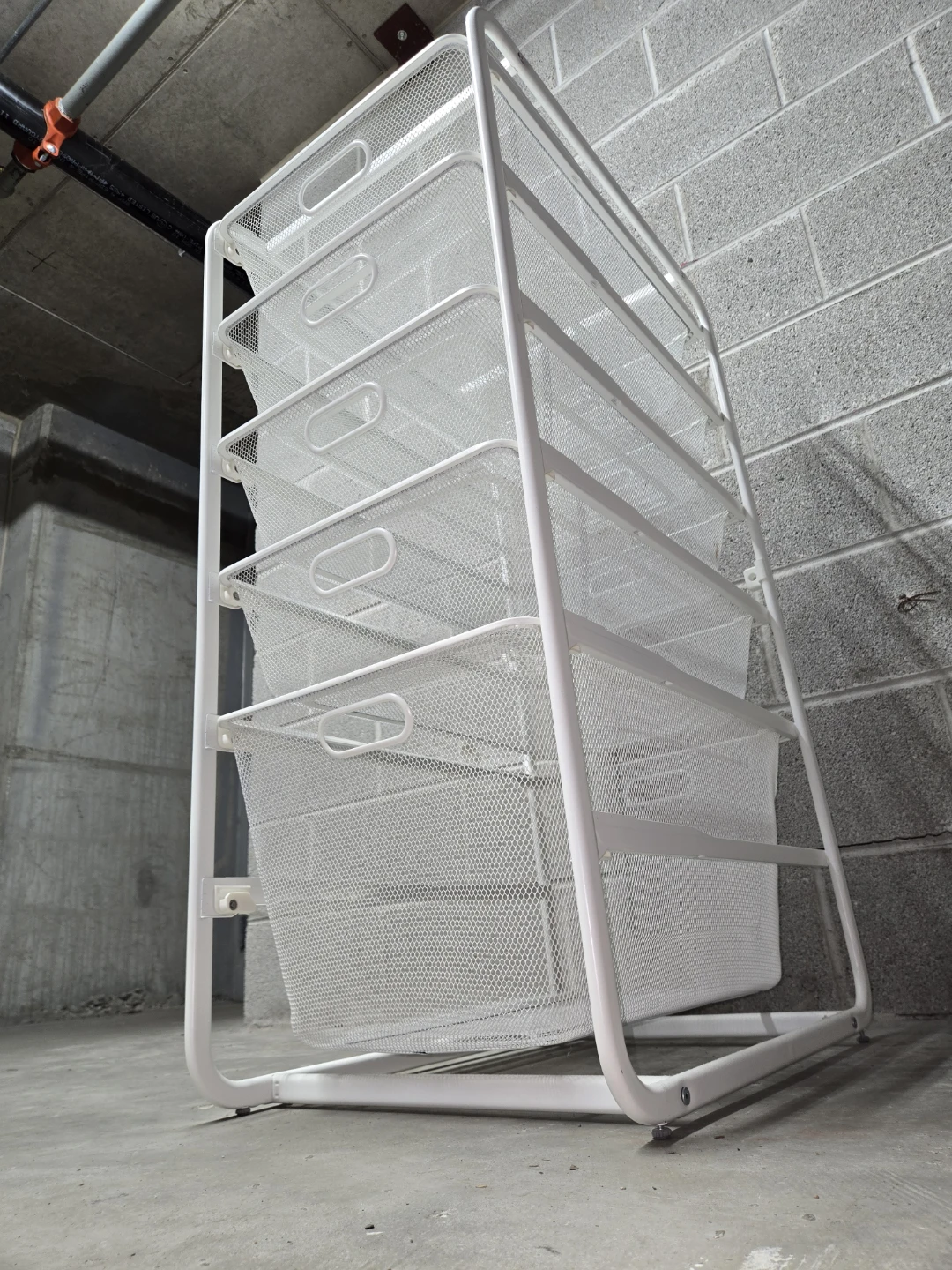 White 5-Tier Mesh Storage Cart - photo 5