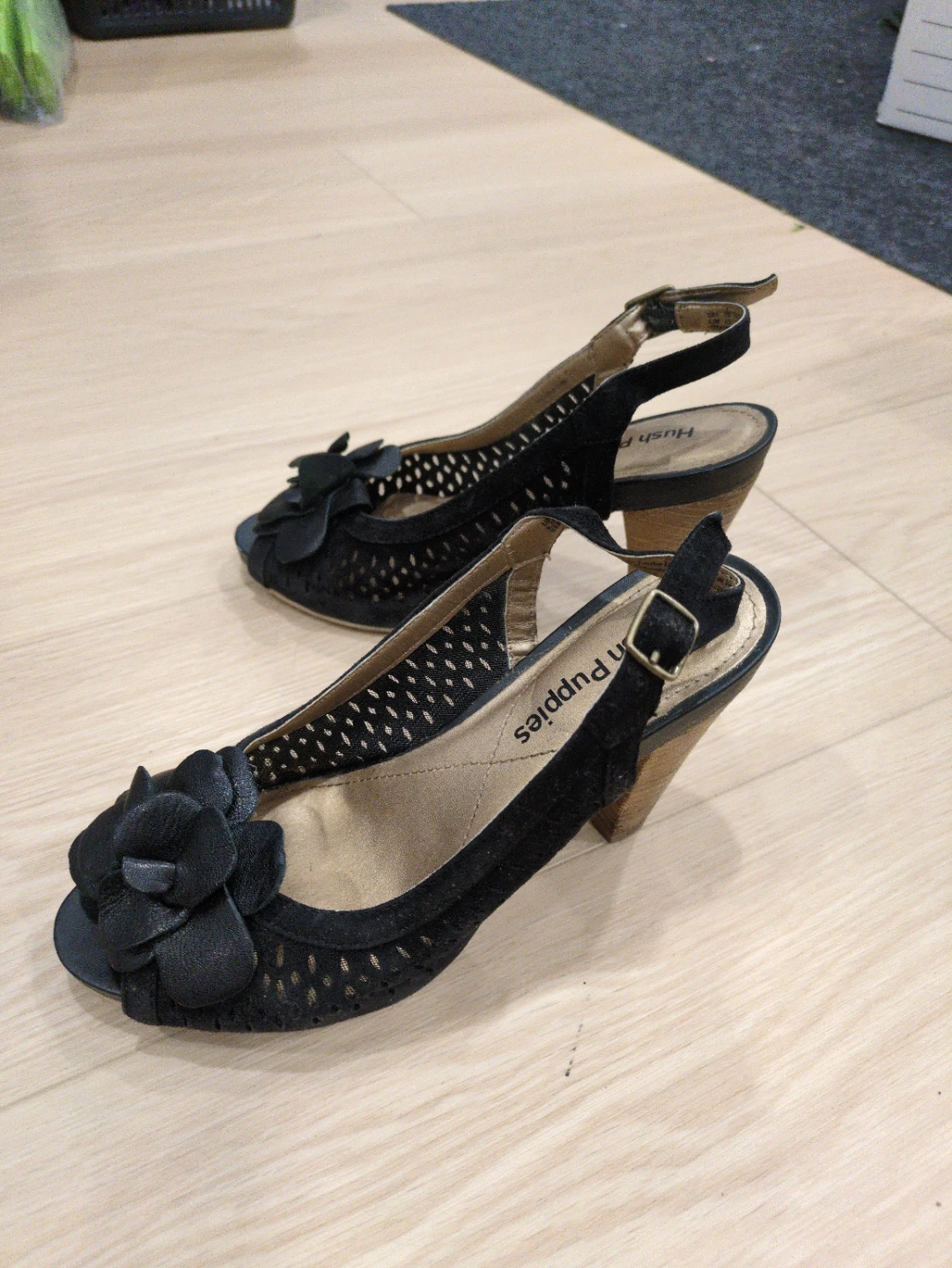 3" Hush Puppies Black Peep-Toe Slingback - photo 3