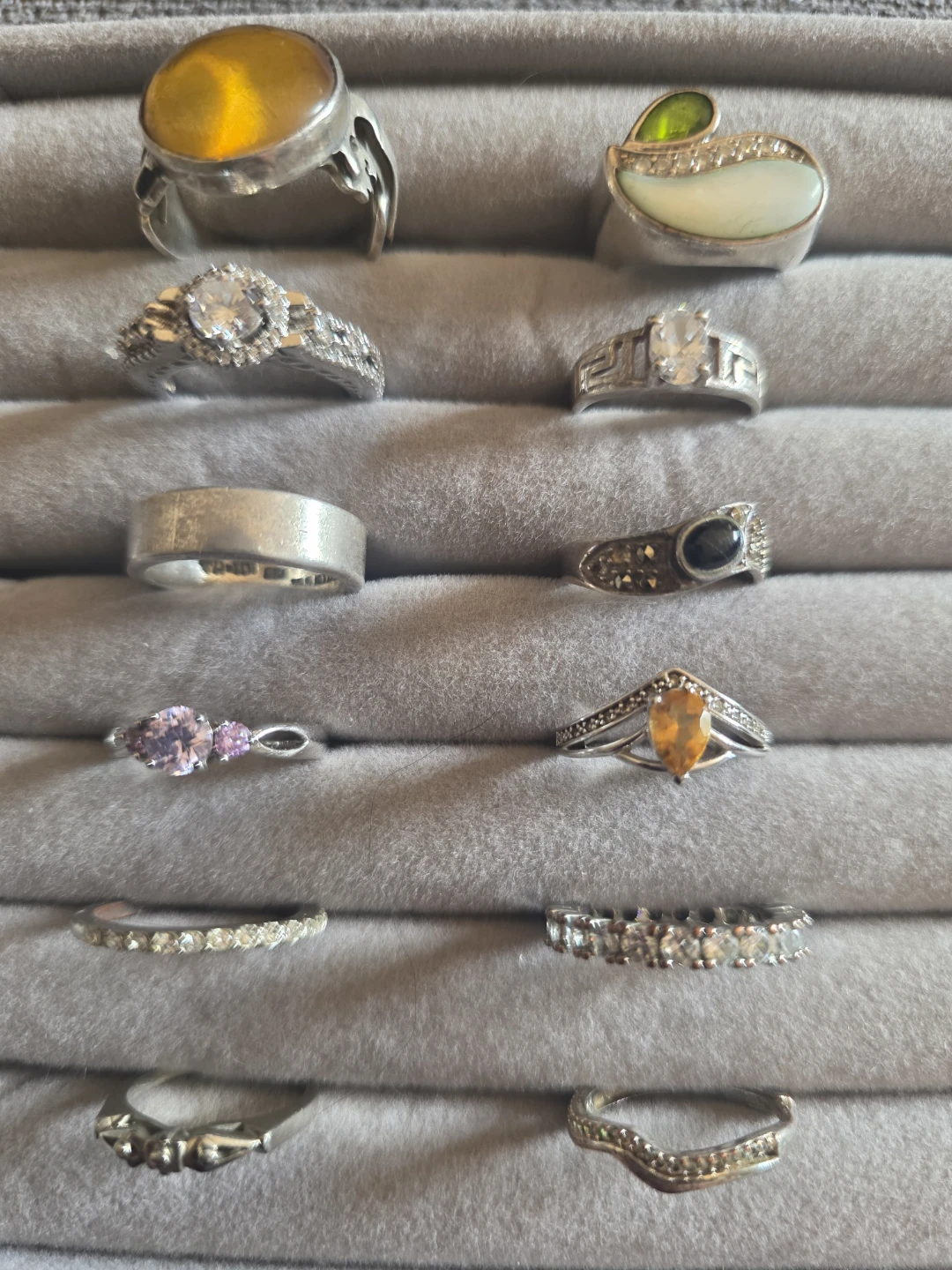 12 Sterling Silver Vintage Rings Marked 925