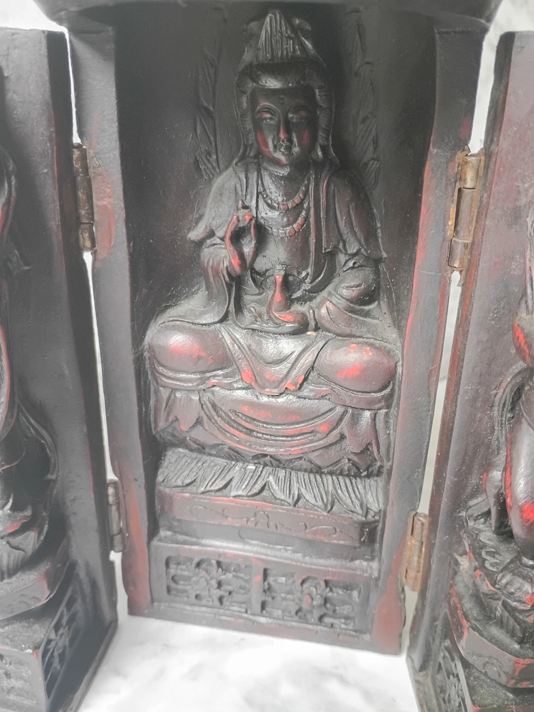 Vintage Carved  Triptych Shrine. - photo 3