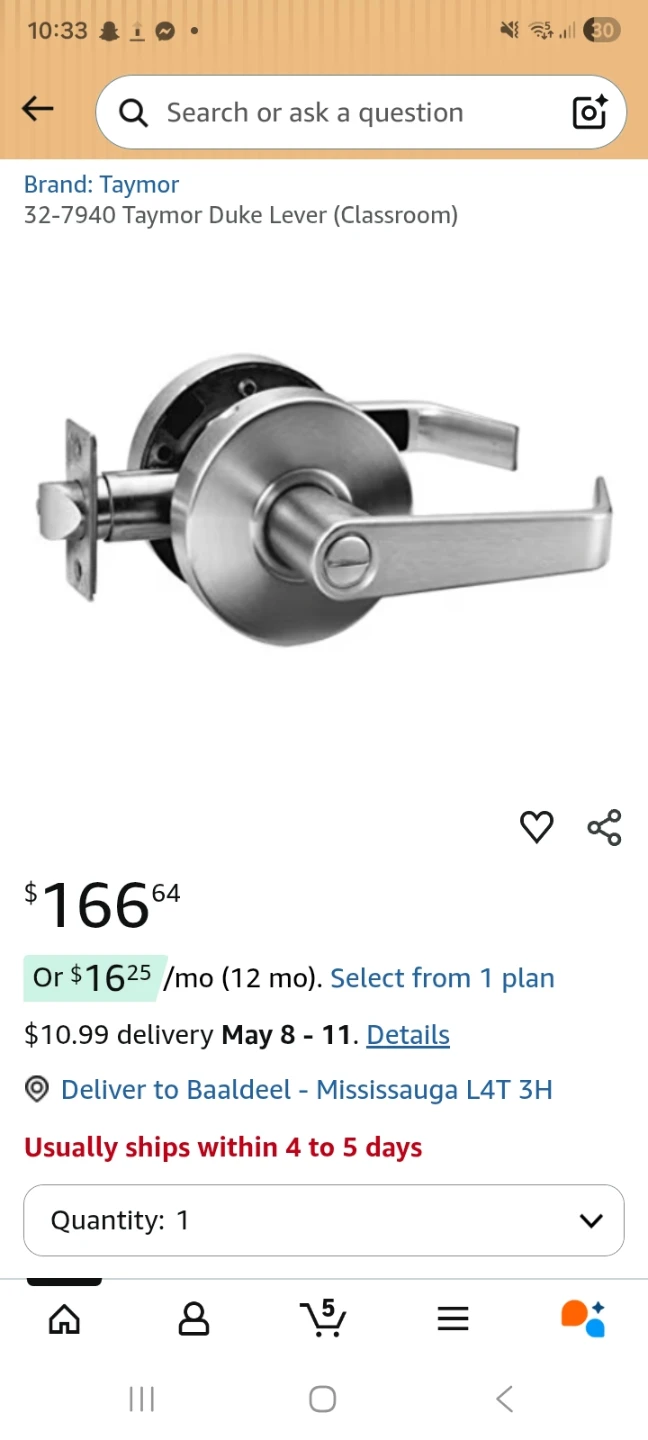 Taymor Duke Commercial Lockset - Satin Chrome - photo 4