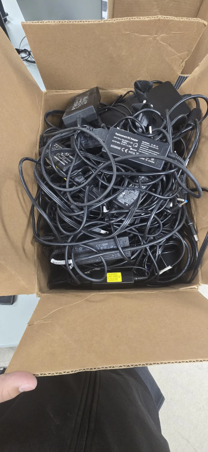 Box of AC Adapters and Power Cords - photo 2