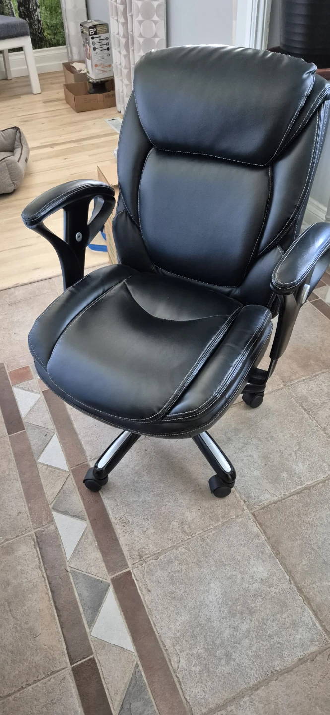 Black Faux Leather Office Chair