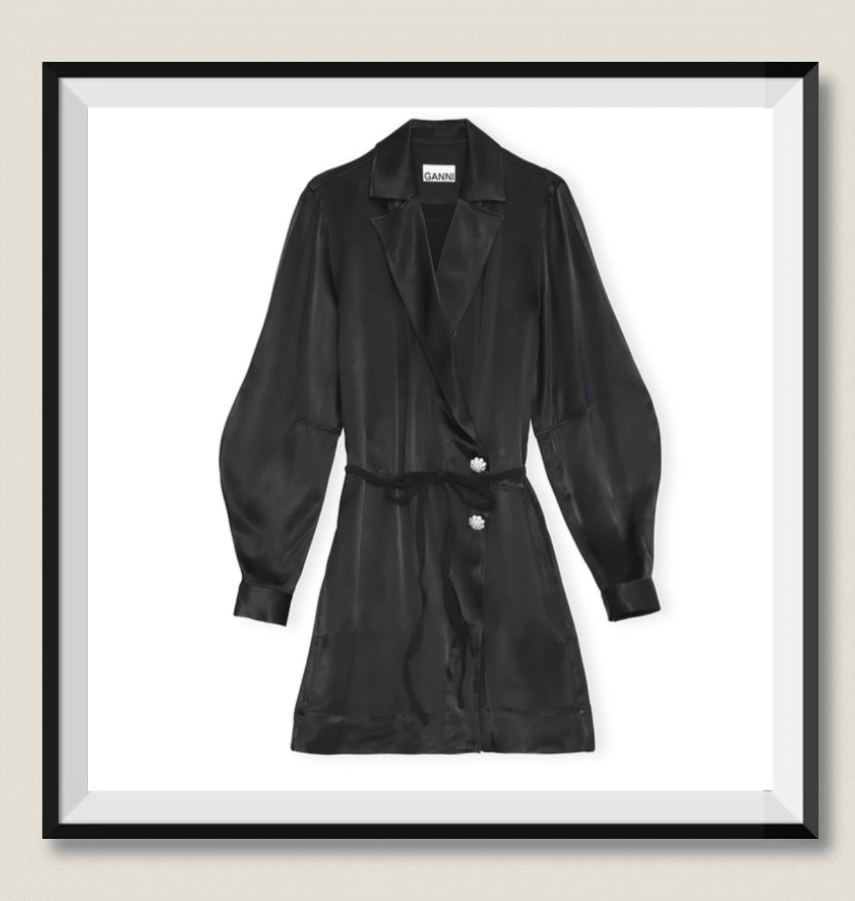 Ganni Black Viscose Wrap Blazer Dress - photo 2
