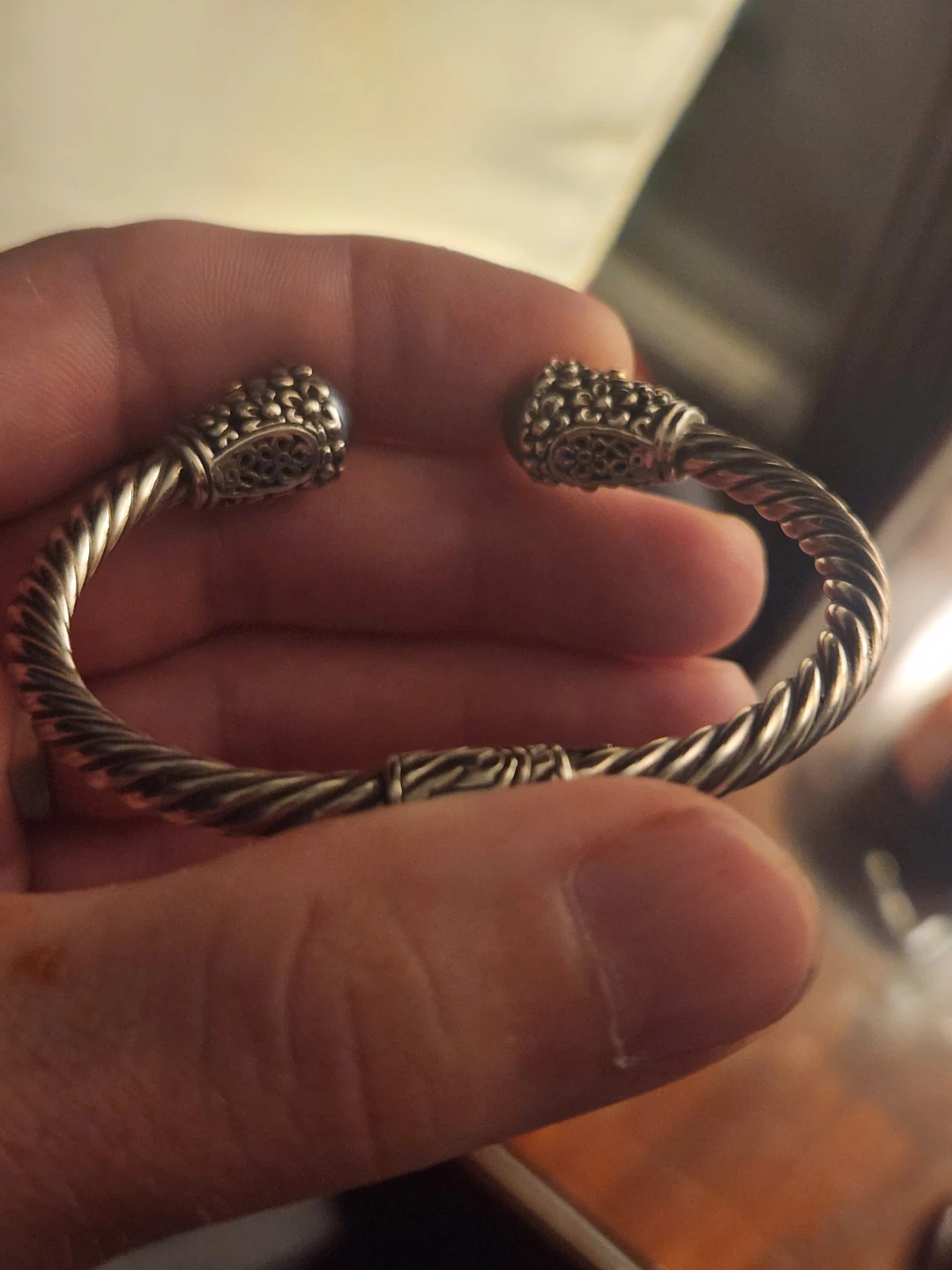 Samuel Benham Twisted Cable Bracelet with Blue Pearl - photo 2