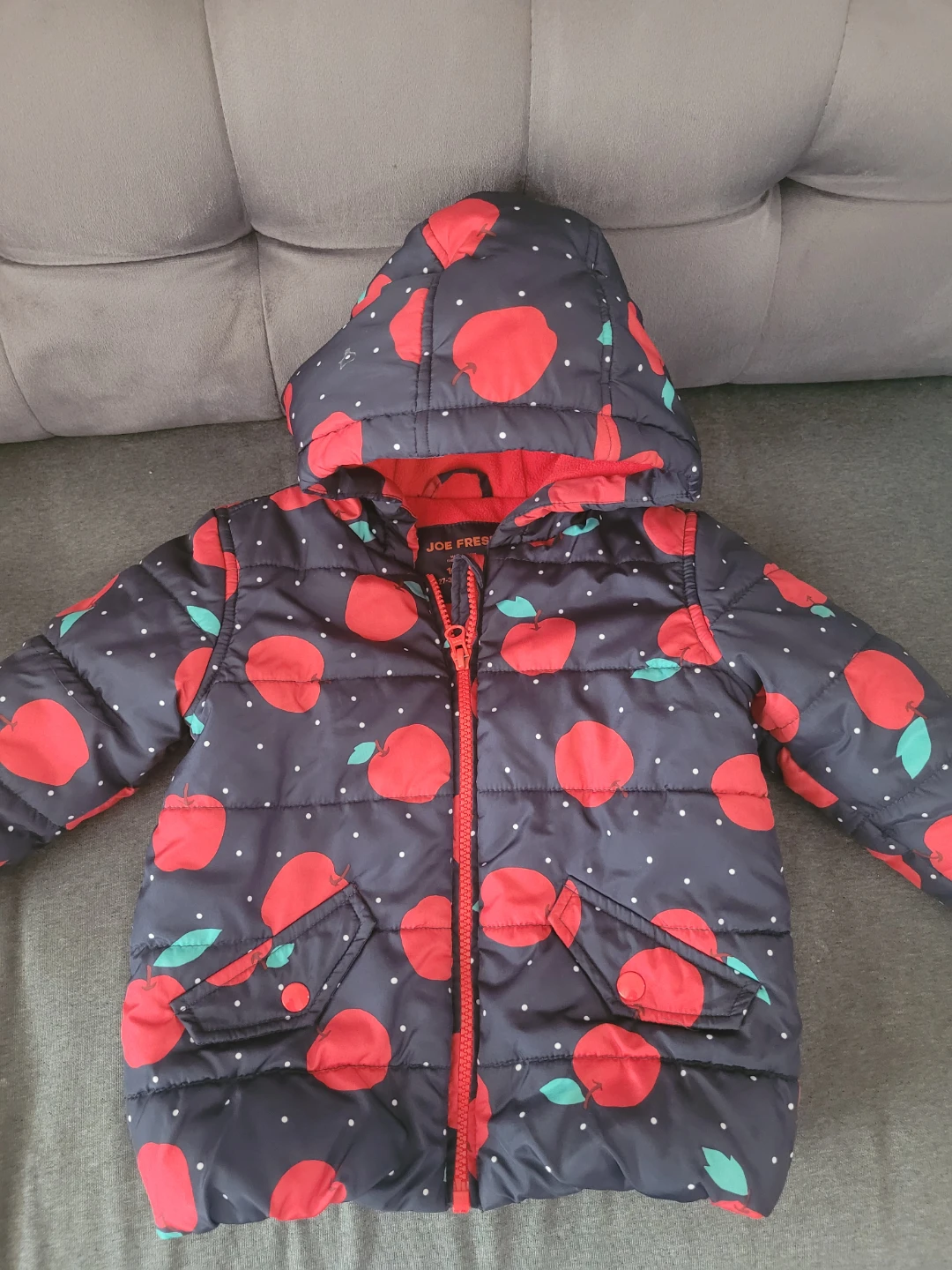 Joe Fresh Puffer Jacket - 18-24 Months - Apple Print - photo 2