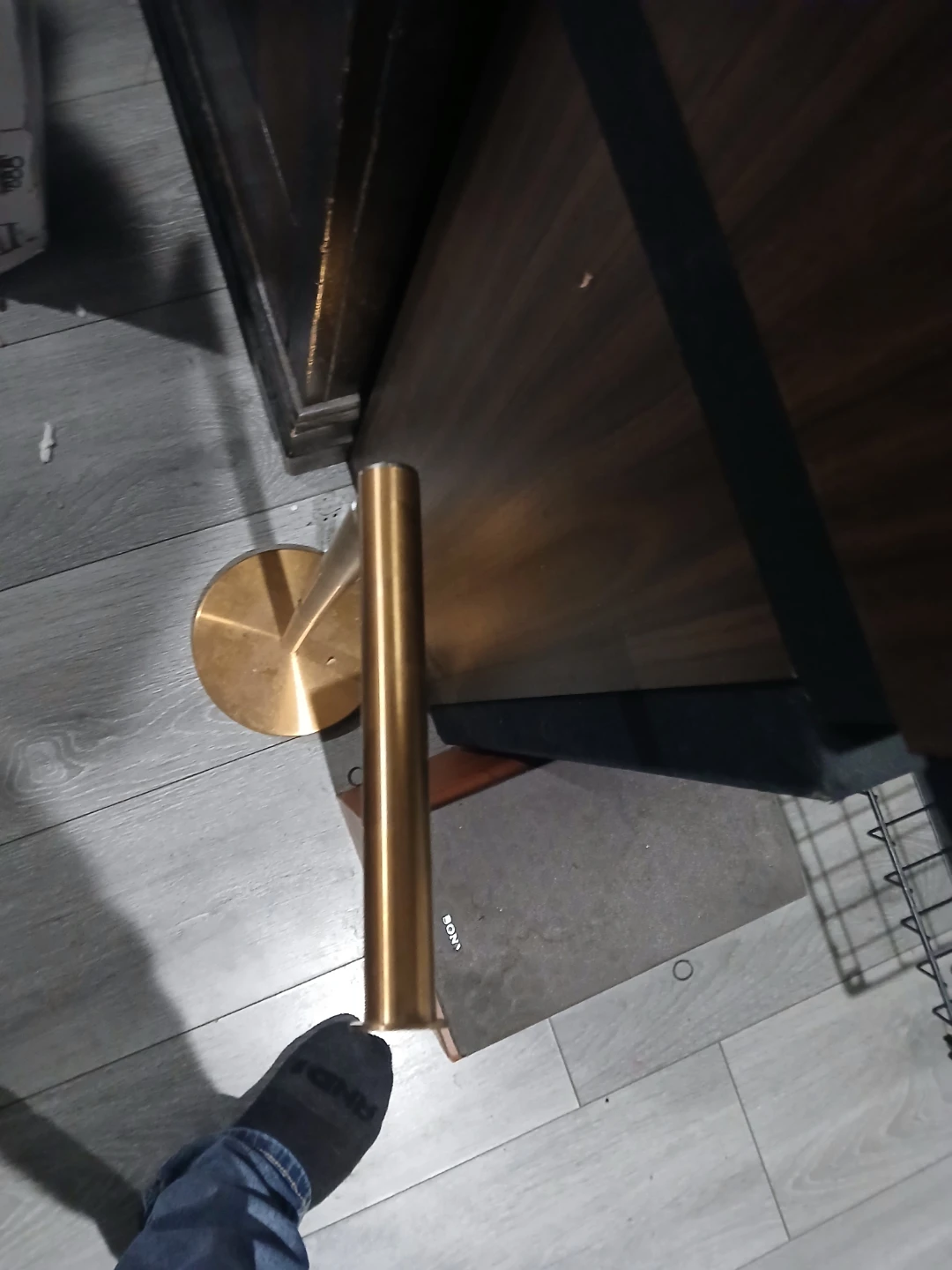 Gold Metal Freestanding Toilet Paper Holder - photo 2