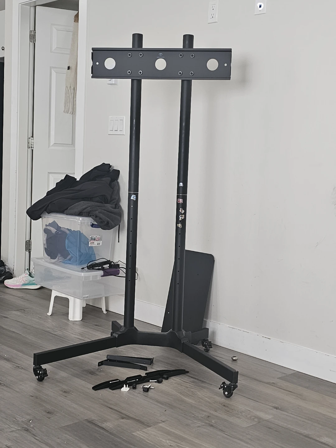 Black Rolling TV Stand