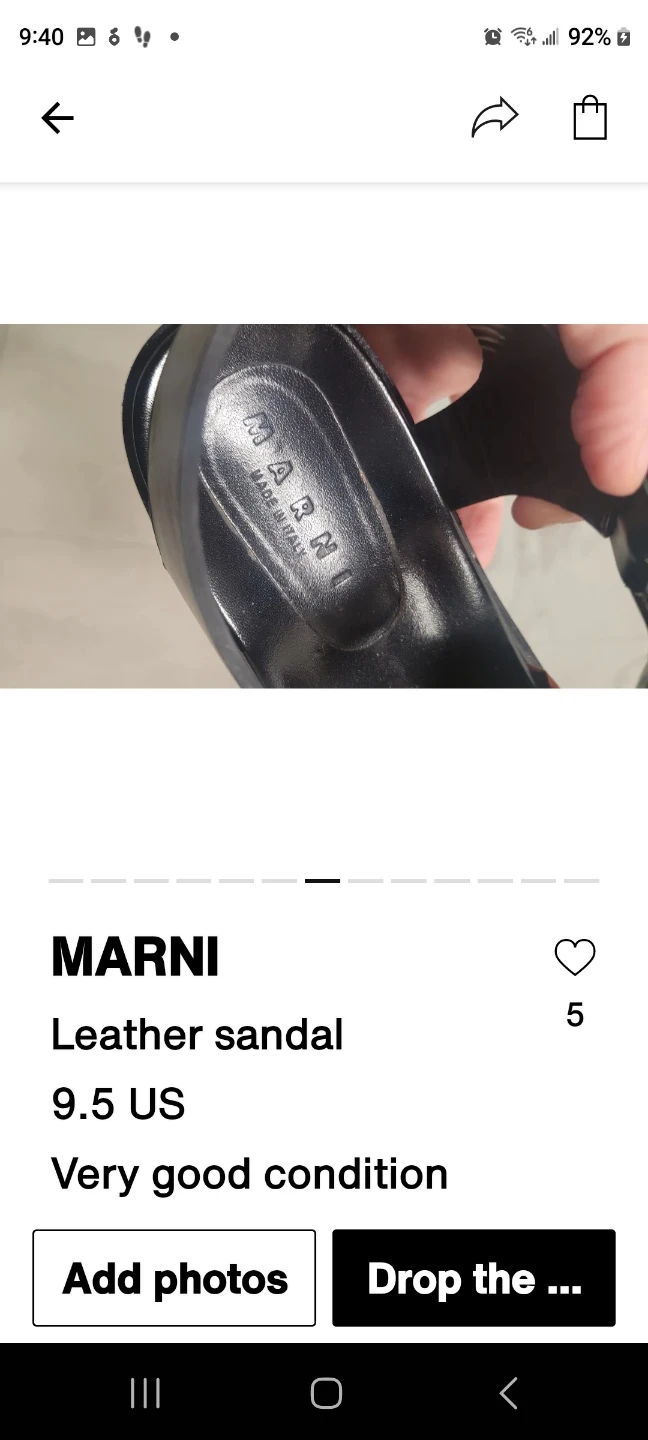 MARNI Leather Sandals - 9.5 US - photo 4
