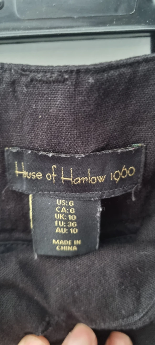House of Harlow 1960 Black Linen Pants with Belt - Size 6 - photo 3