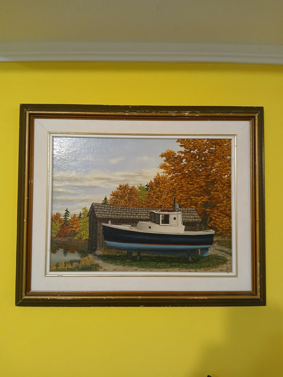 Original Oil Painting "Down Fast Boat" by James Allen Ross 12x16