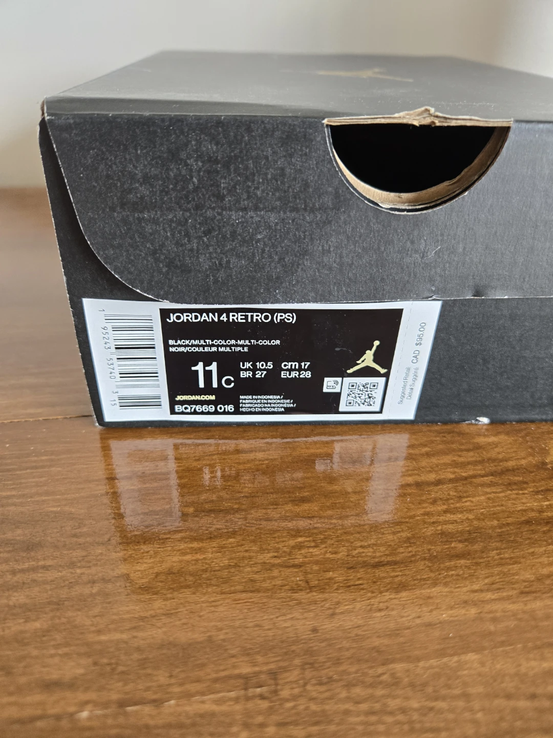 Jordan 4 Retro (PS) Black Multi-Color Toddler Shoes - photo 5