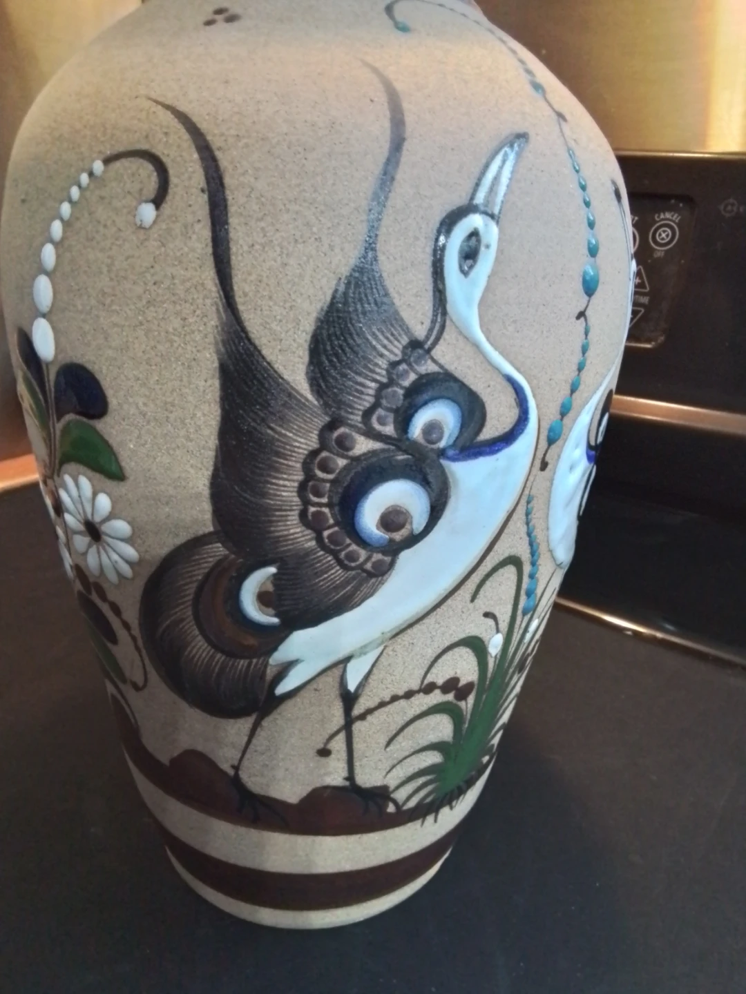 vintage Mexican folk art Vase by TACAT MEXICO, 13x6" - photo 2