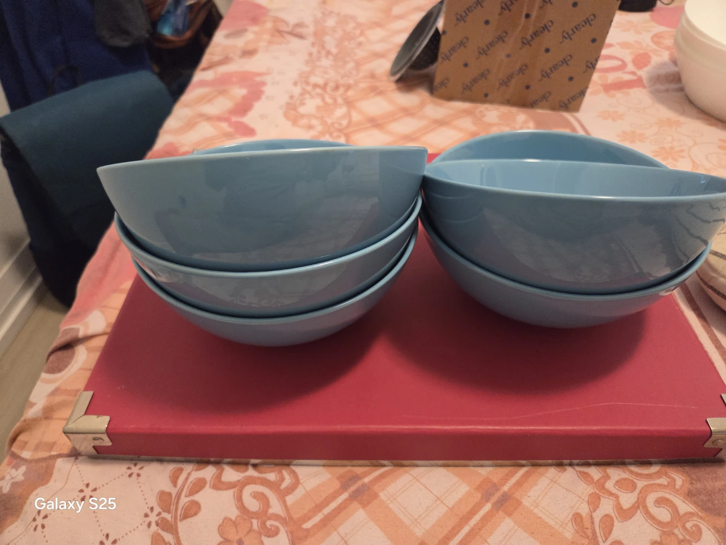 Set of 6 Light Blue Ceramic Bowls - photo 2