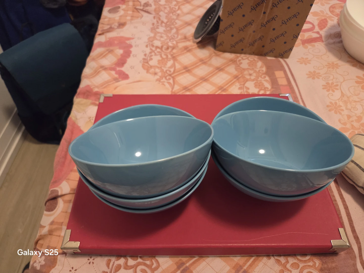 Set of 6 Light Blue Ceramic Bowls - photo 3