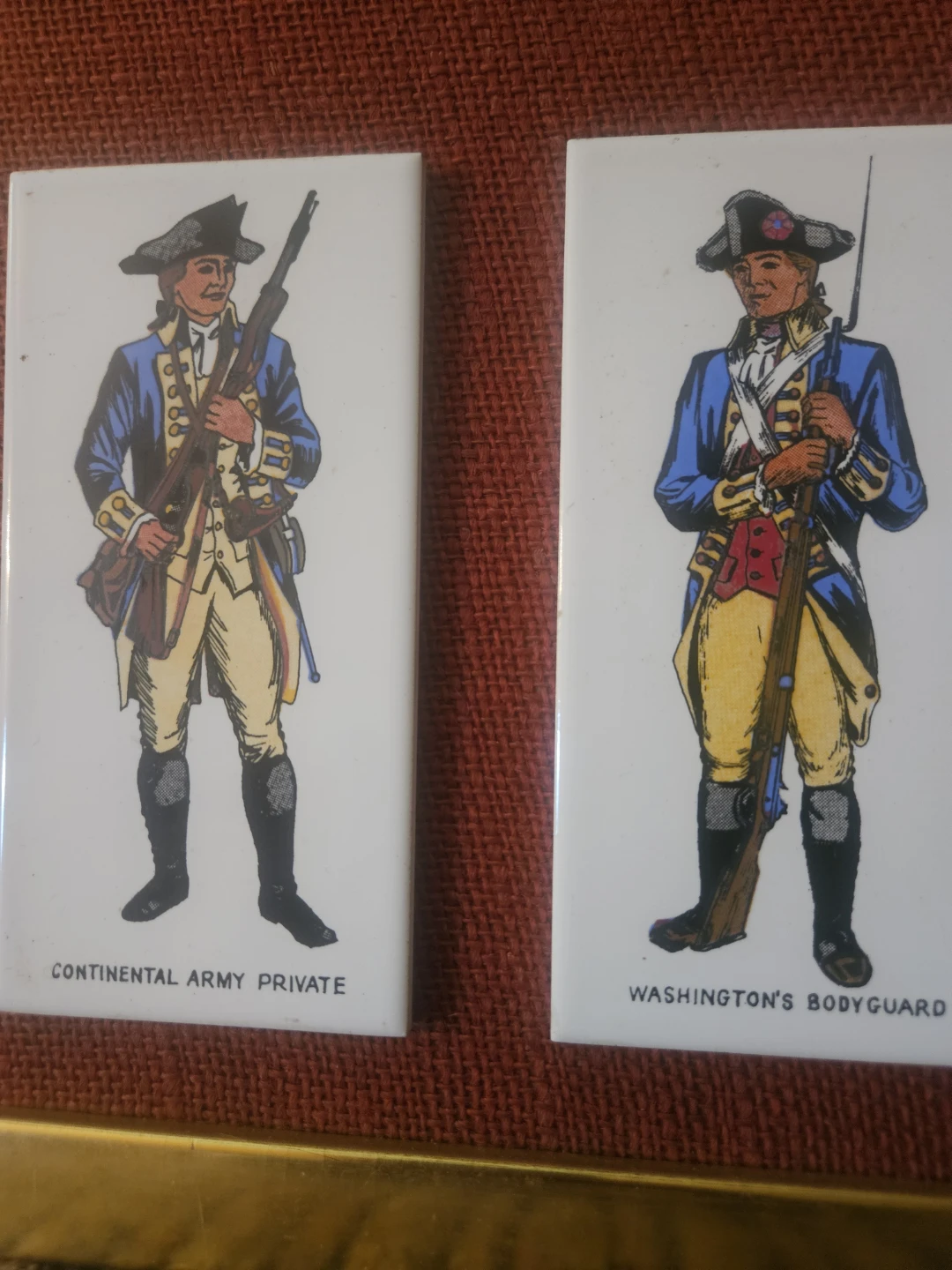 Set of 4 Framed Revolutionary War Soldier Art Tiles - photo 2