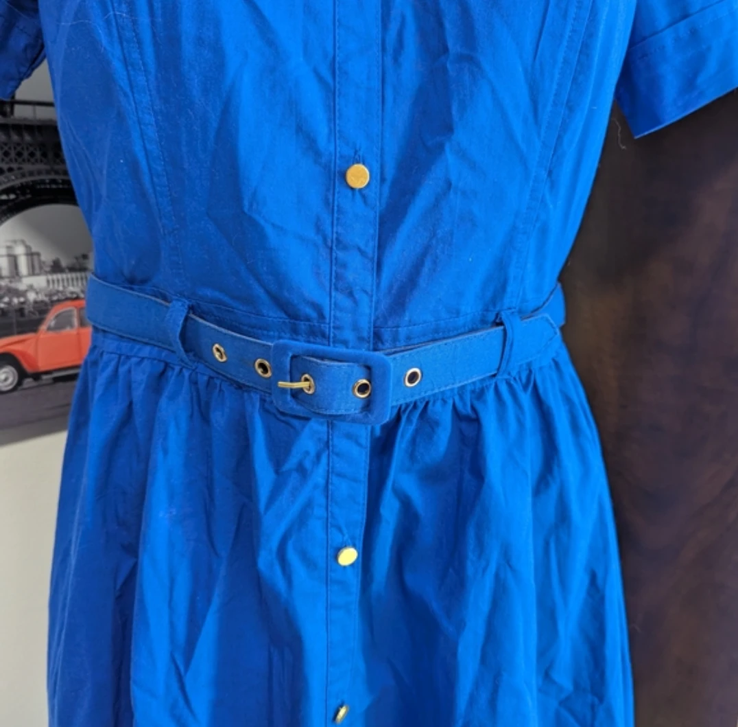 Dynamite Blue Shirt Dress with Belt - Size M - photo 2
