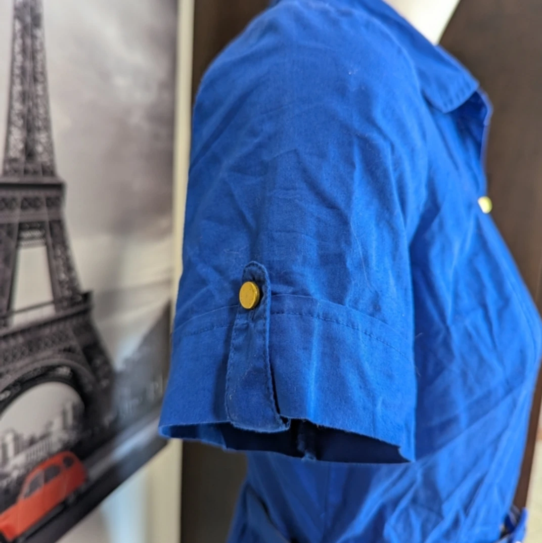 Dynamite Blue Shirt Dress with Belt - Size M - photo 3