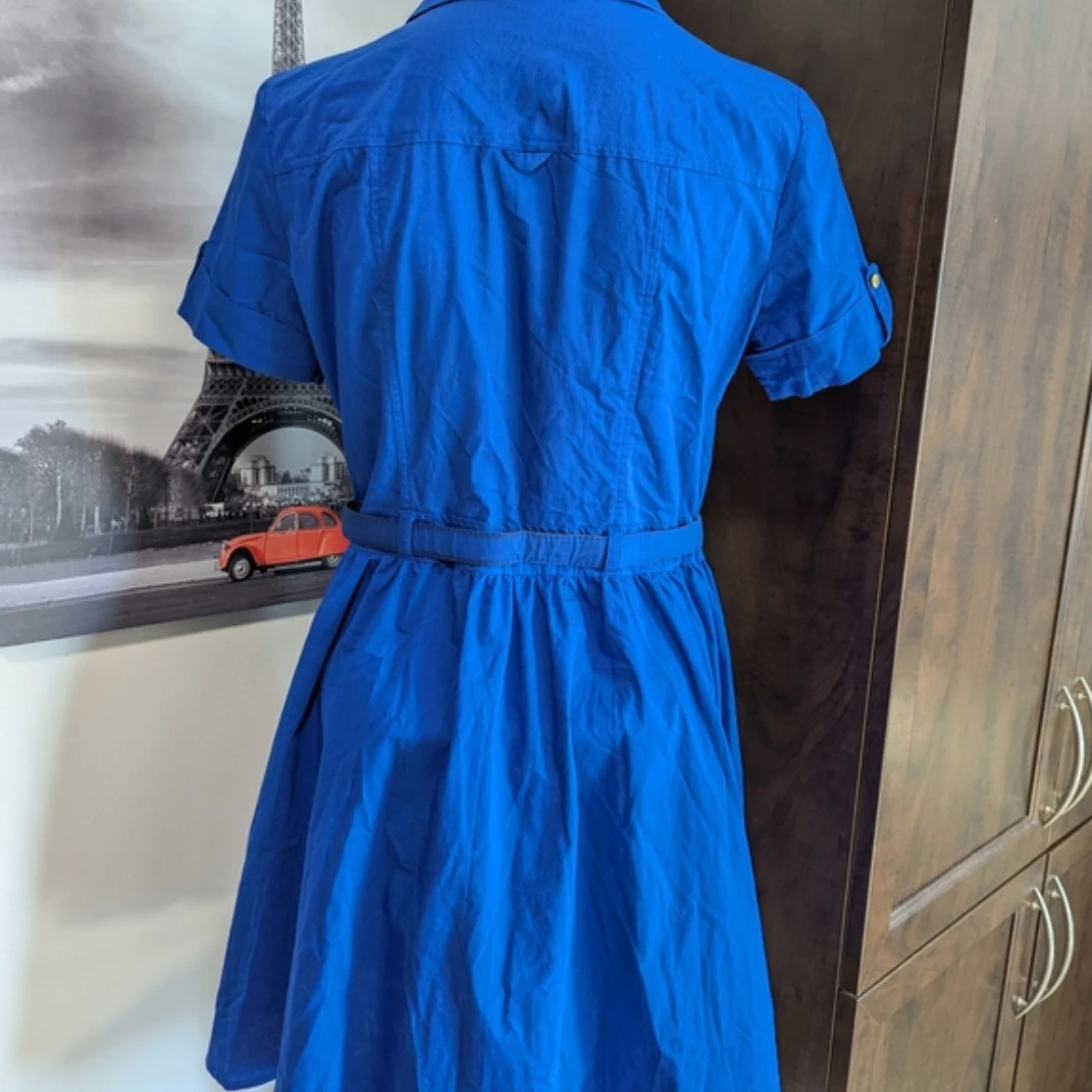 Dynamite Blue Shirt Dress with Belt - Size M - photo 4