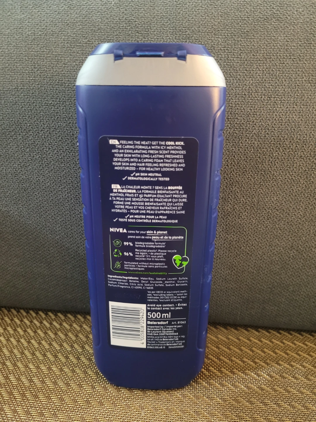 NIVEA MEN Cool Kick 3-in-1 Shower Gel 500ml - photo 2