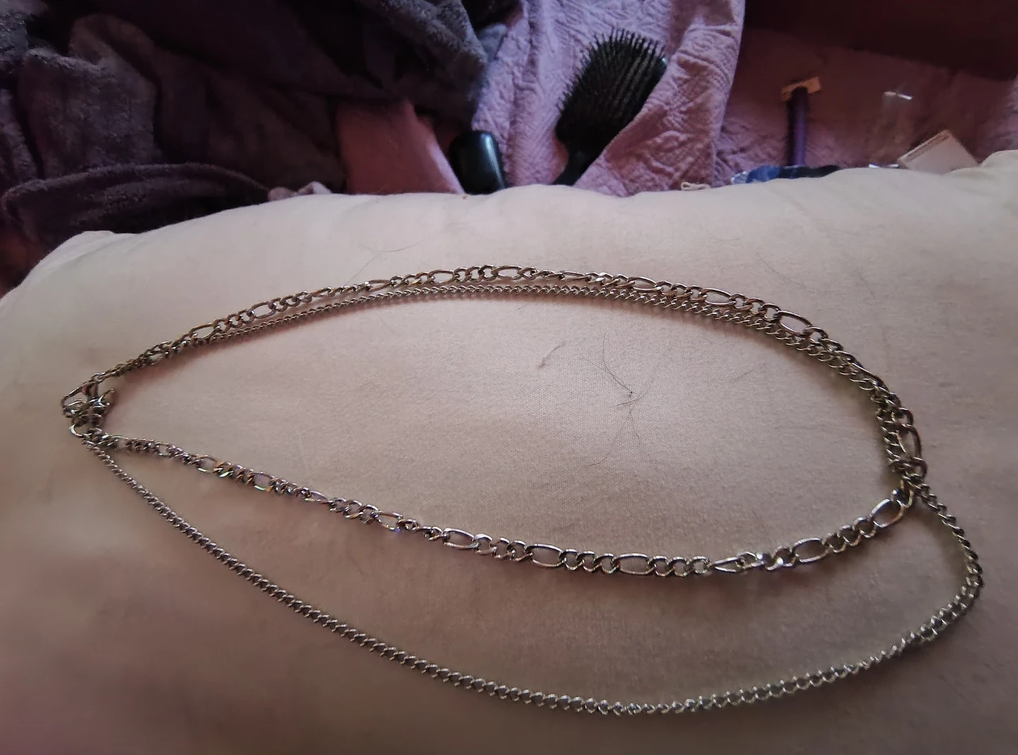 Silver-tone multi-strand necklace with charms