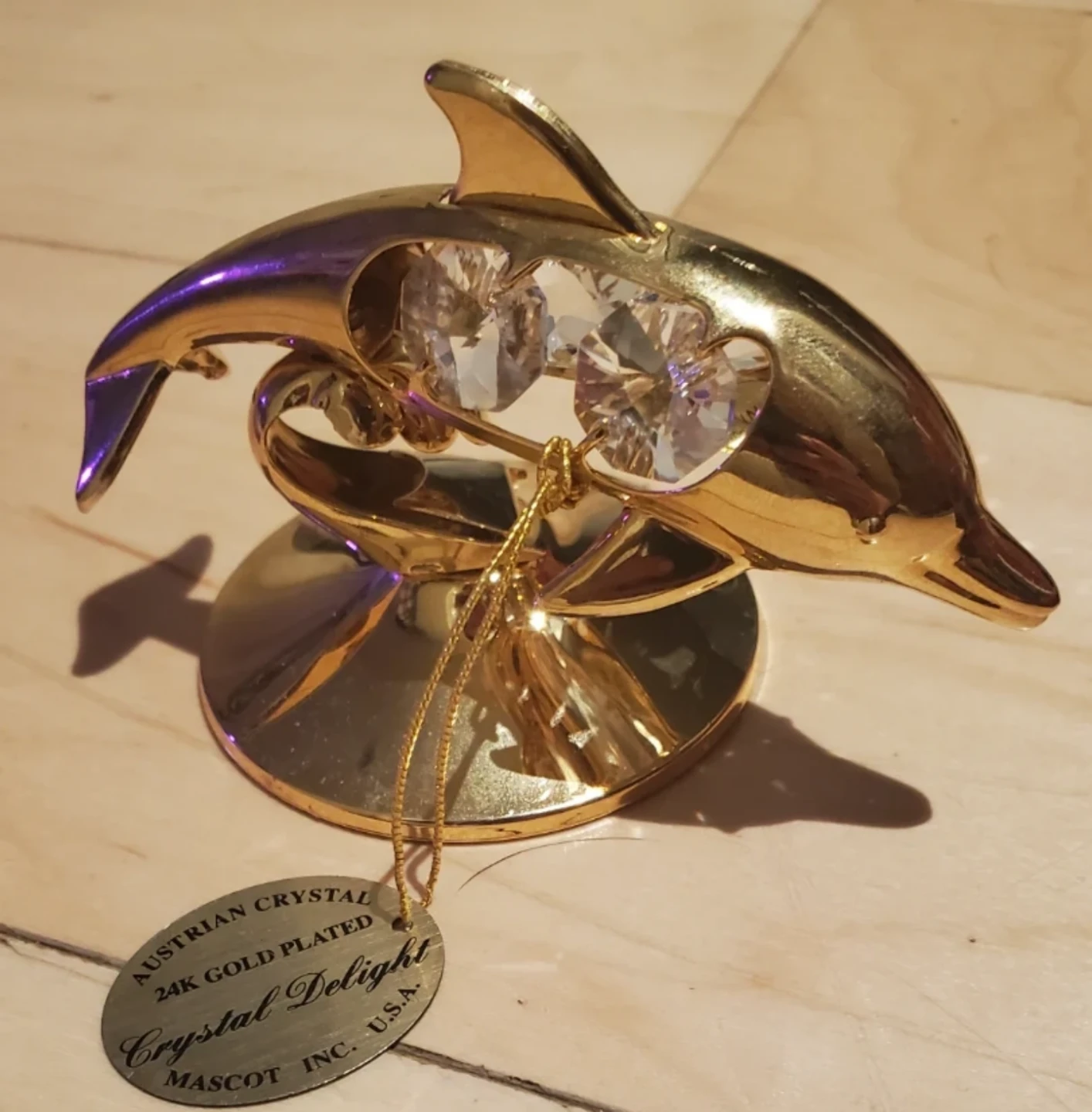 Crystal Delight Gold Plated Dolphin Figurine - photo 2