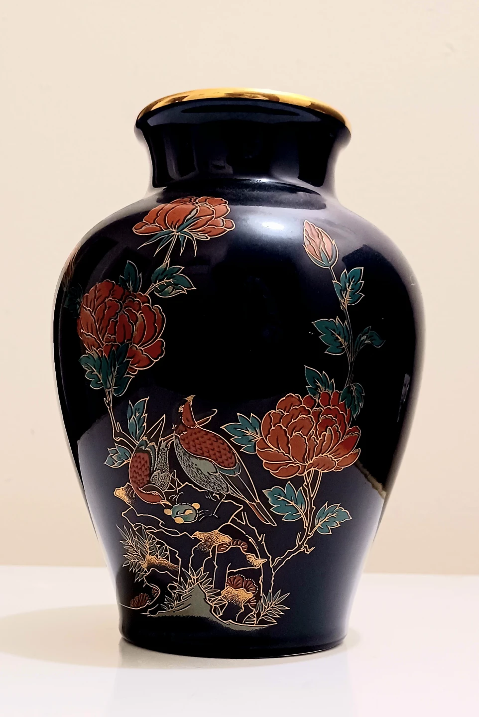 Vtg Oriental Paradise Porcelain Vase