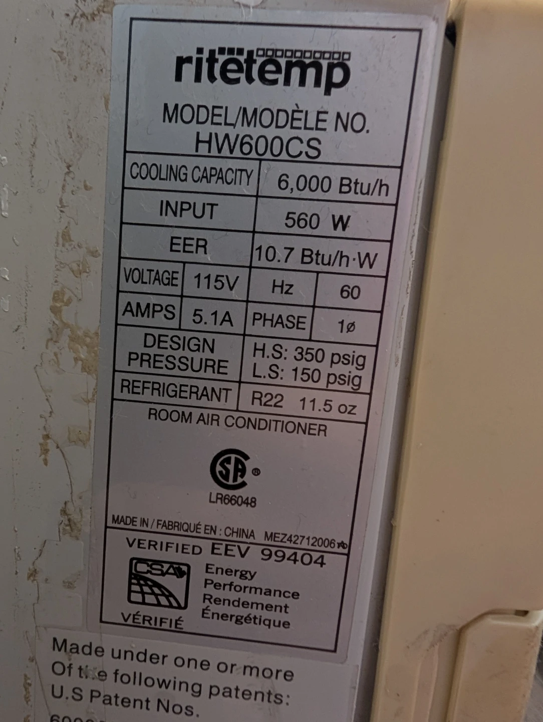 Ritemp HW600CS Window Air Conditioner - photo 3