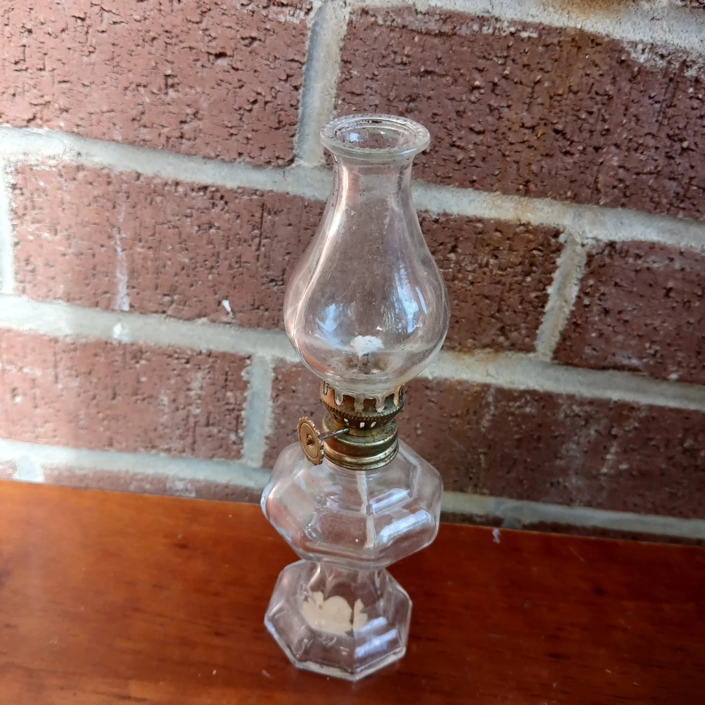 Vintage Miniature Glass Oil Lamp