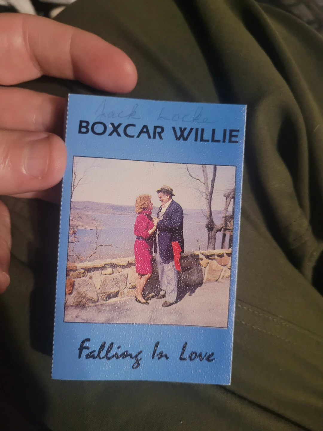 Boxcar Willie signature on cassette tape sleeve