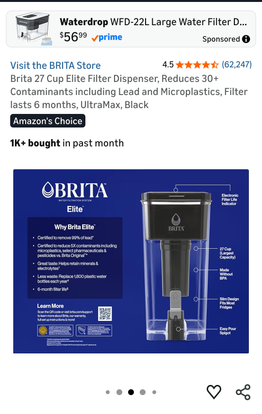 Brita 27 Cup Elite Filter Dispenser with Filter - photo 3
