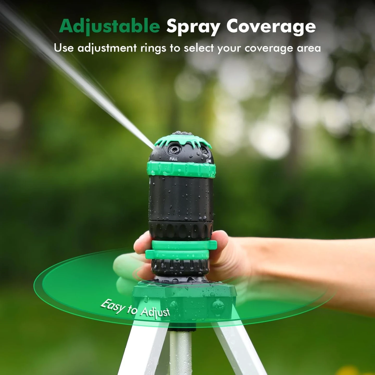Adjustable Tripod Sprinkler with 5 Spray Patterns - photo 4