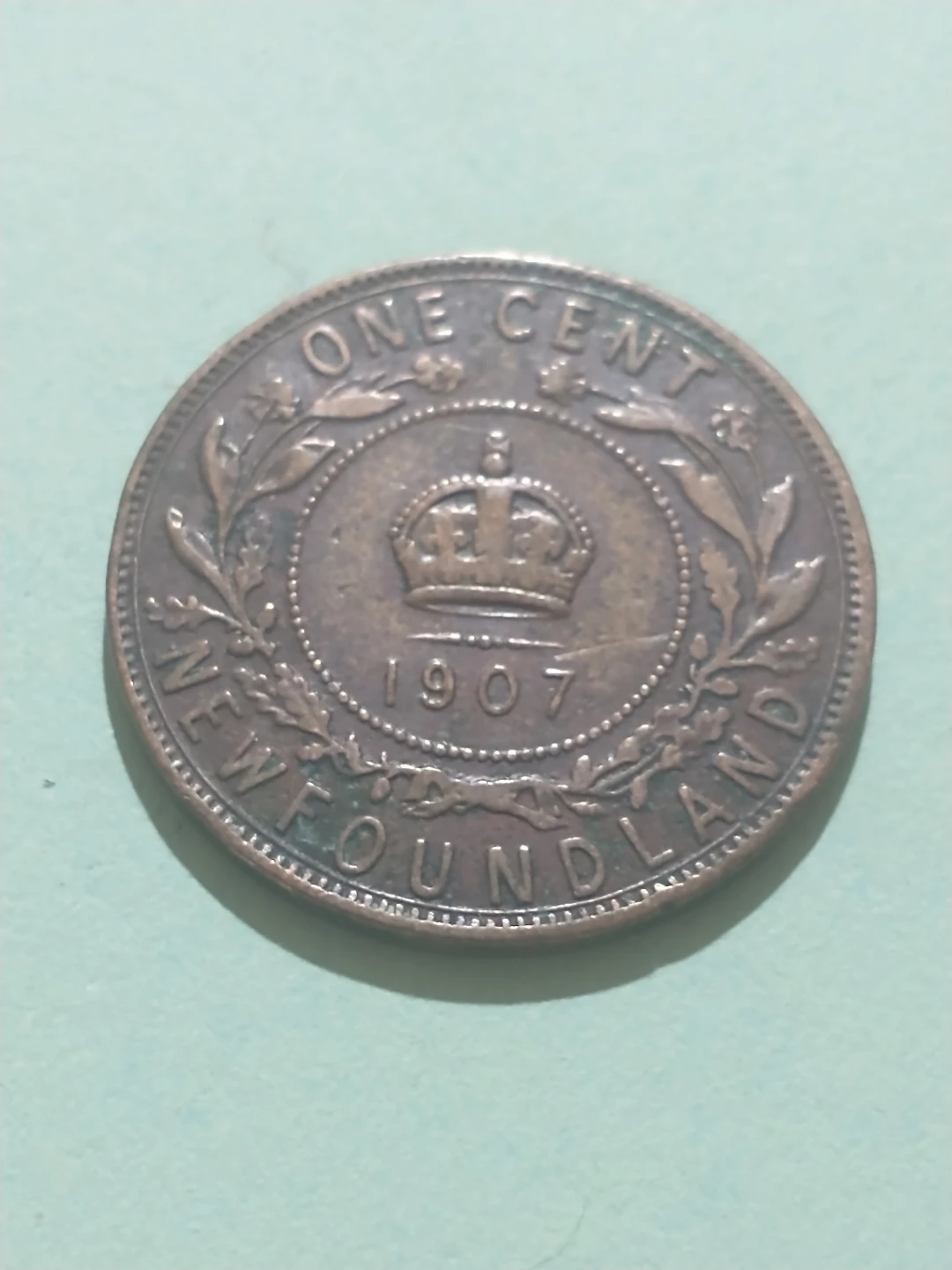 Newfoundland 1907 One Cent (damaged) - photo 2