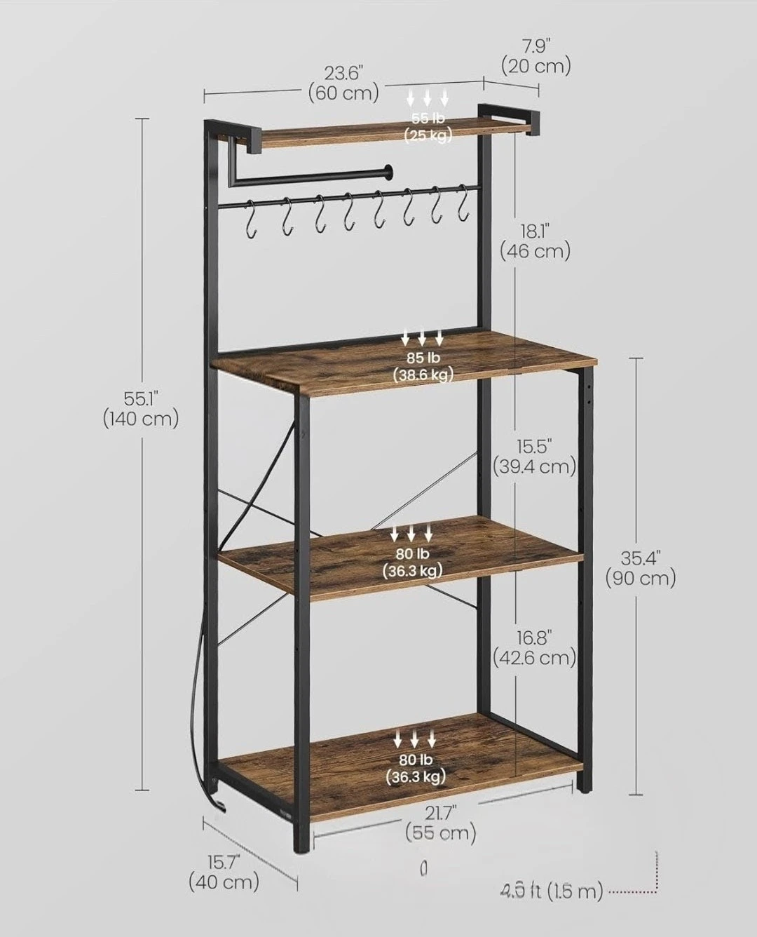 VASAGLE Kitchen Bakers Rack