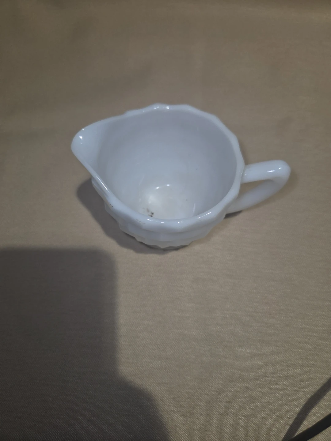 White Milk Glass Honeycomb Creamer Pitcher - photo 2