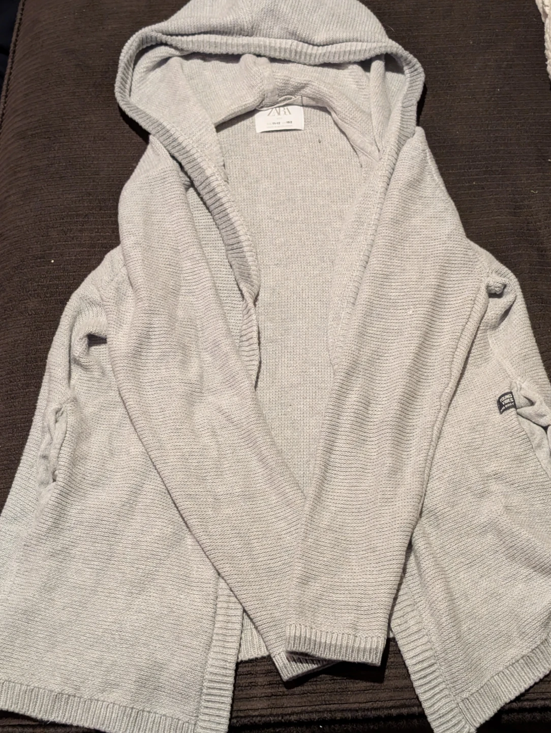 Zara Kids Grey Hooded Cardigan - photo 2