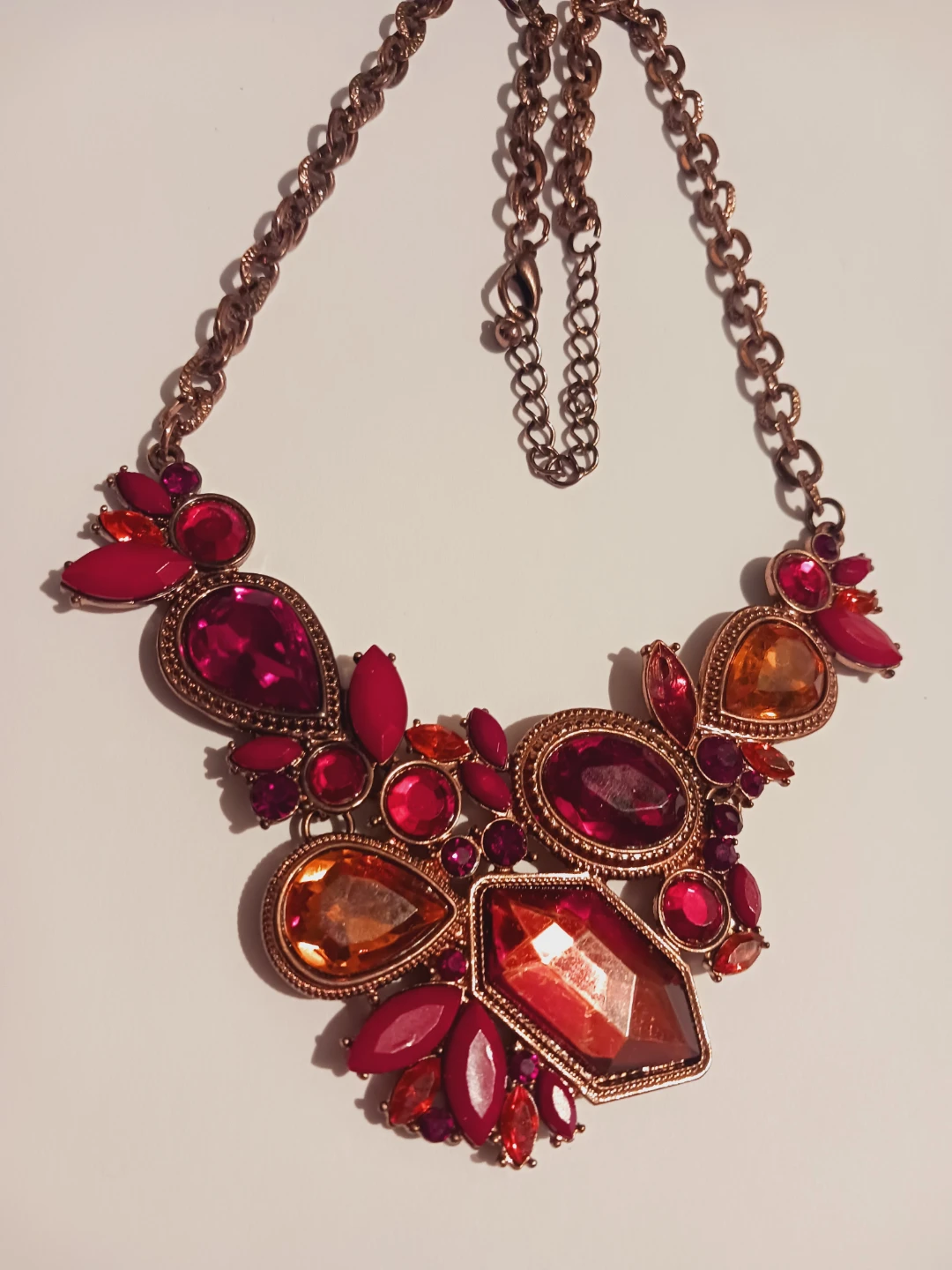 Statement Necklace with Colorful Gems