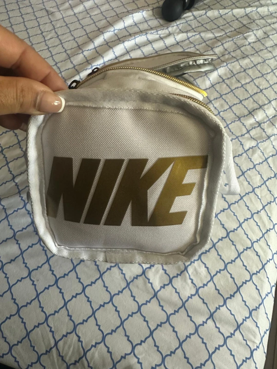 Nike White & Gold Duffel Bag