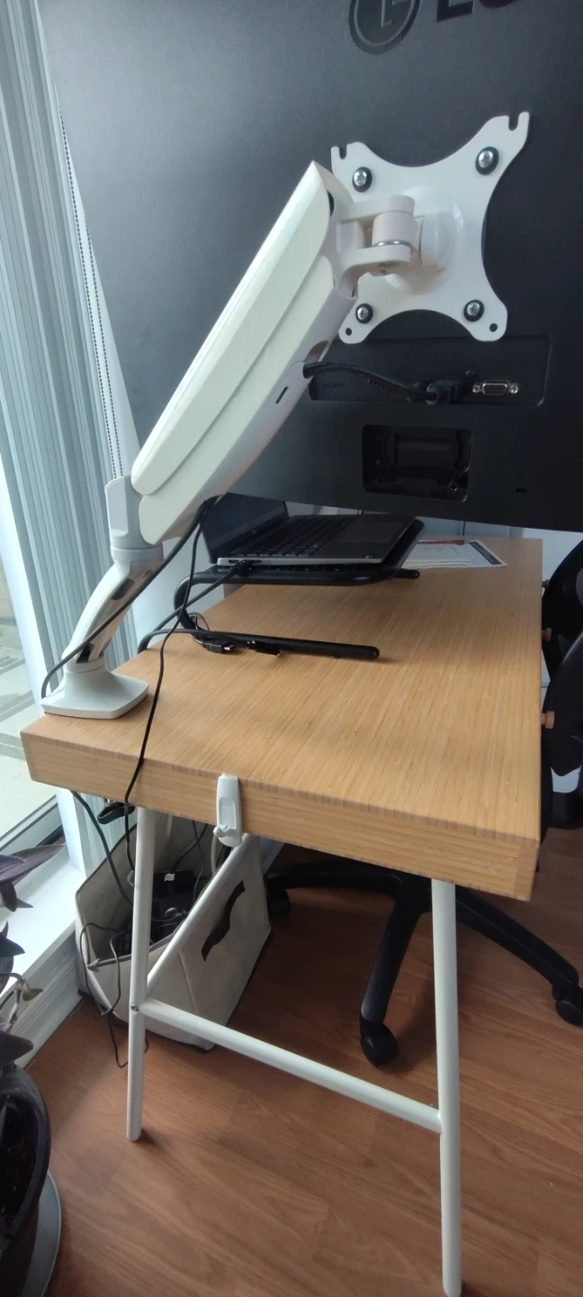 White Monitor Arm Mount - photo 2