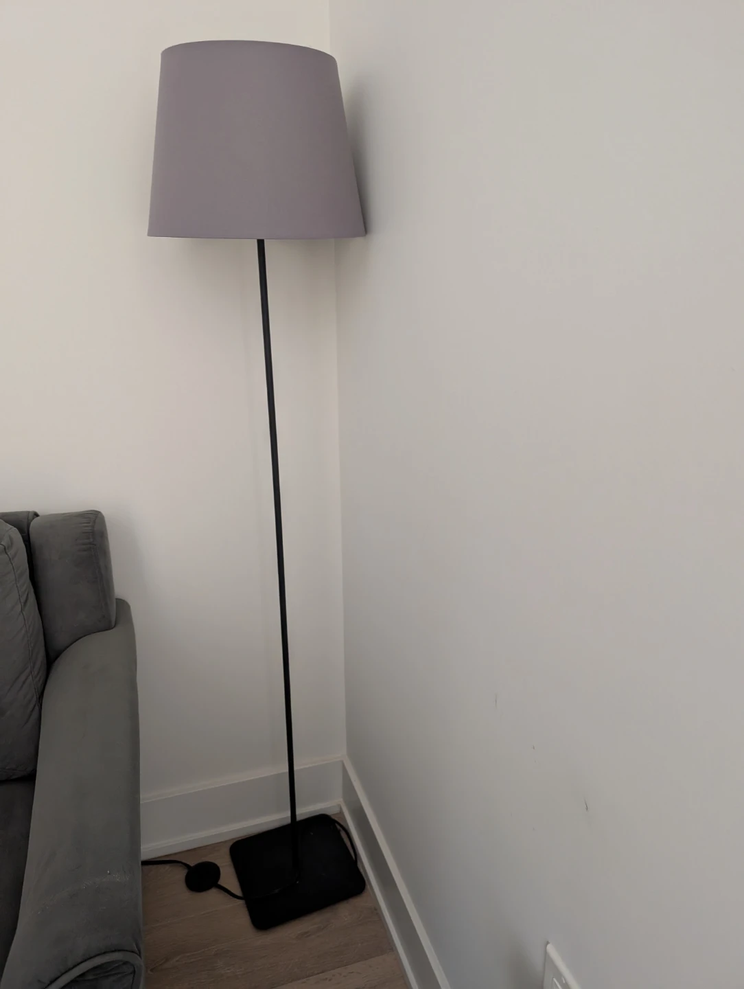 Grey Floor Lamp with Black Stand