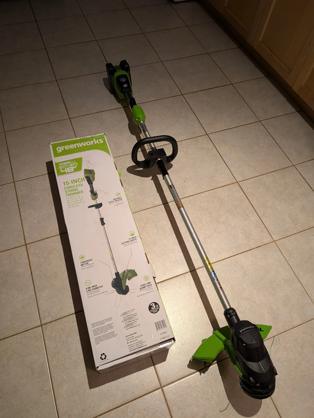 Greenworks 48v dual line 15 inch grass trimmer - photo 2