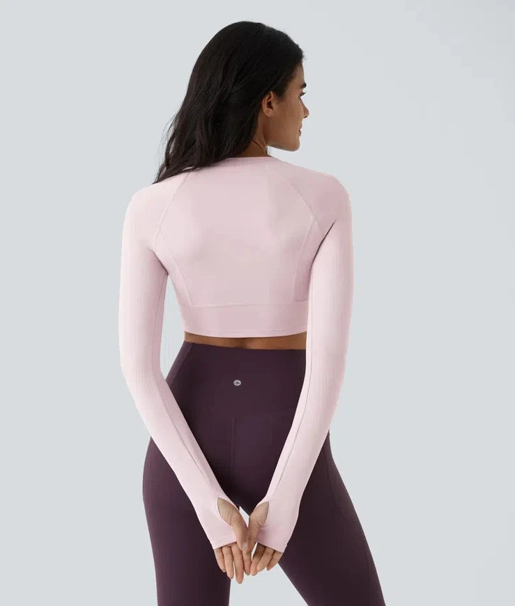Halara Light Purple Long Sleeve Crop Top - Size XL - photo 3