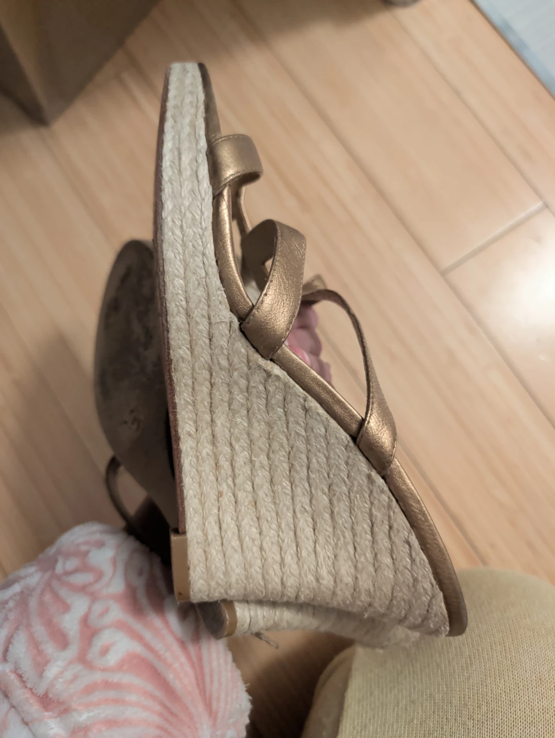 Michael Kors Gold Espadrille Wedge Sandals - photo 3